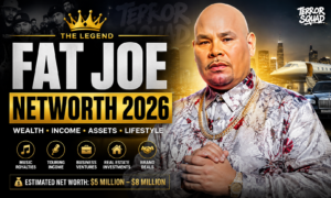 Fat Joe Networth 2026 featured image showing American rapper Fat Joe with estimated $5–8 million net worth, luxury lifestyle, music career, and business ventures.