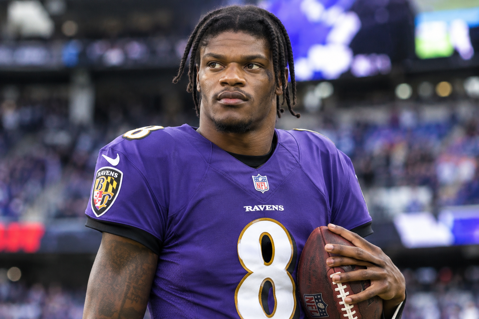 Lamar Jackson Net Worth 2026 – Baltimore Ravens quarterback during his NFL career.